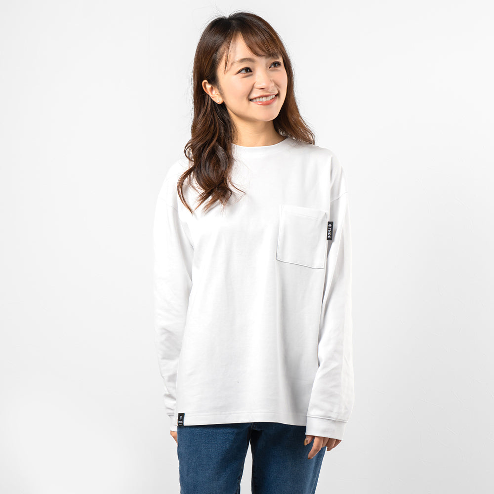 TNOC THE TEE LONG SLEEVE PONTE / WHITE POCKET