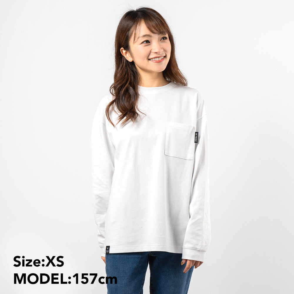 TNOC THE TEE LONG SLEEVE PONTE / WHITE POCKET