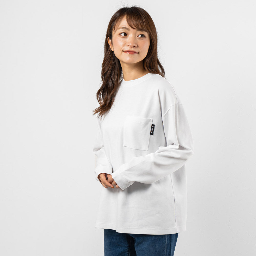 TNOC THE TEE LONG SLEEVE PONTE / WHITE POCKET