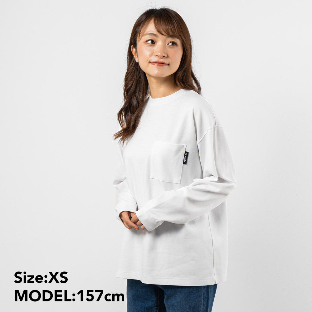 TNOC THE TEE LONG SLEEVE PONTE / WHITE POCKET