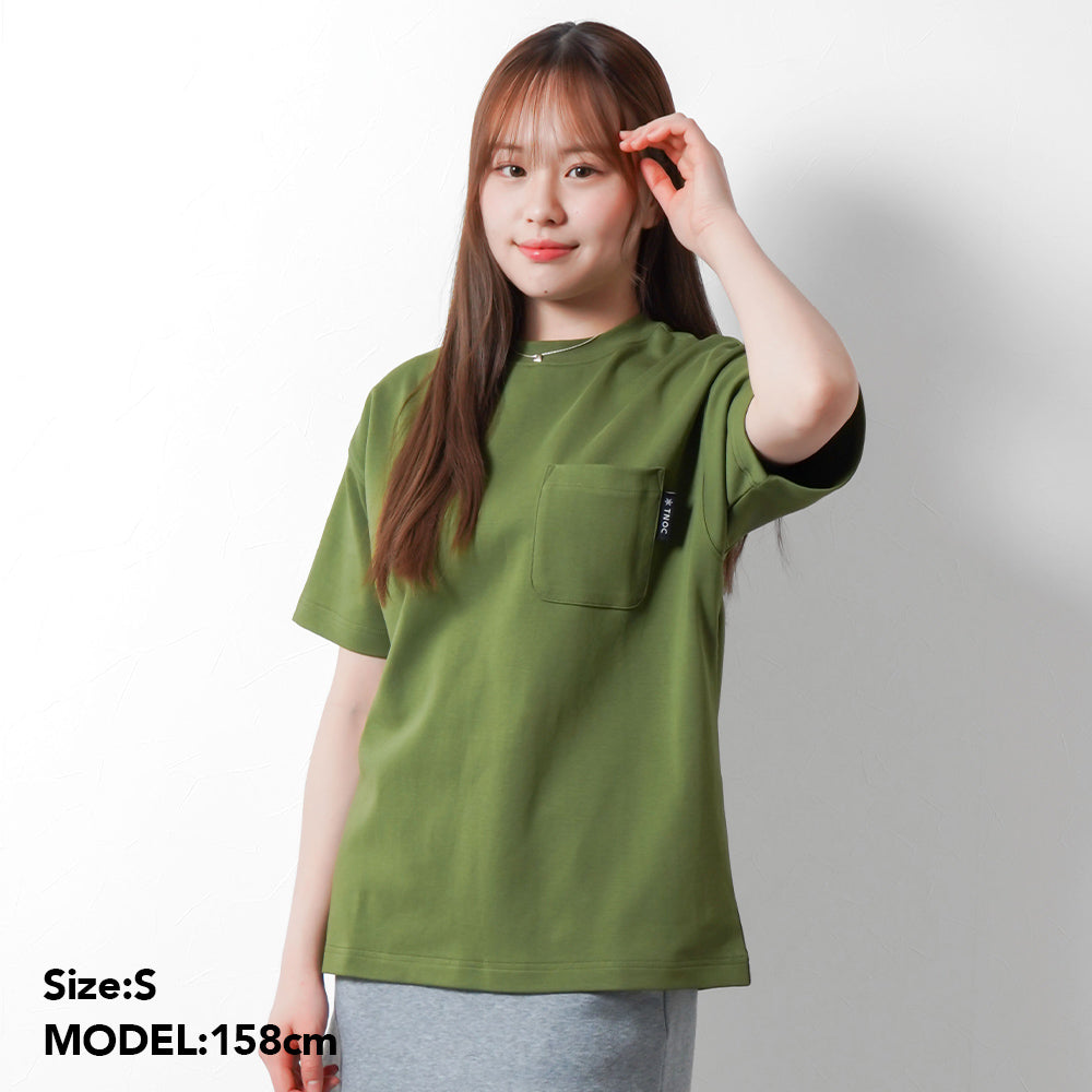 TNOC THE TEE PONTE LEAF GREEN / R-POCKET
