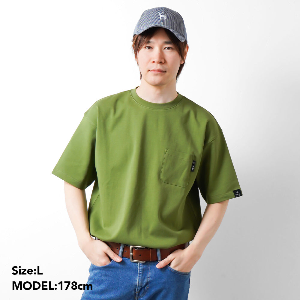 TNOC THE TEE PONTE LEAF GREEN / R-POCKET