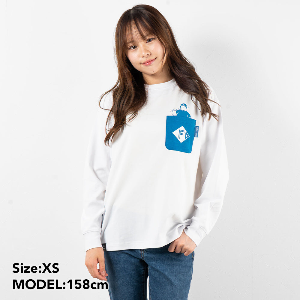 F/MODE TNOC THE TEE LONG SLEEVE PONTE / NORTHERN CONTINENT R-POCKET SNOW WHITE