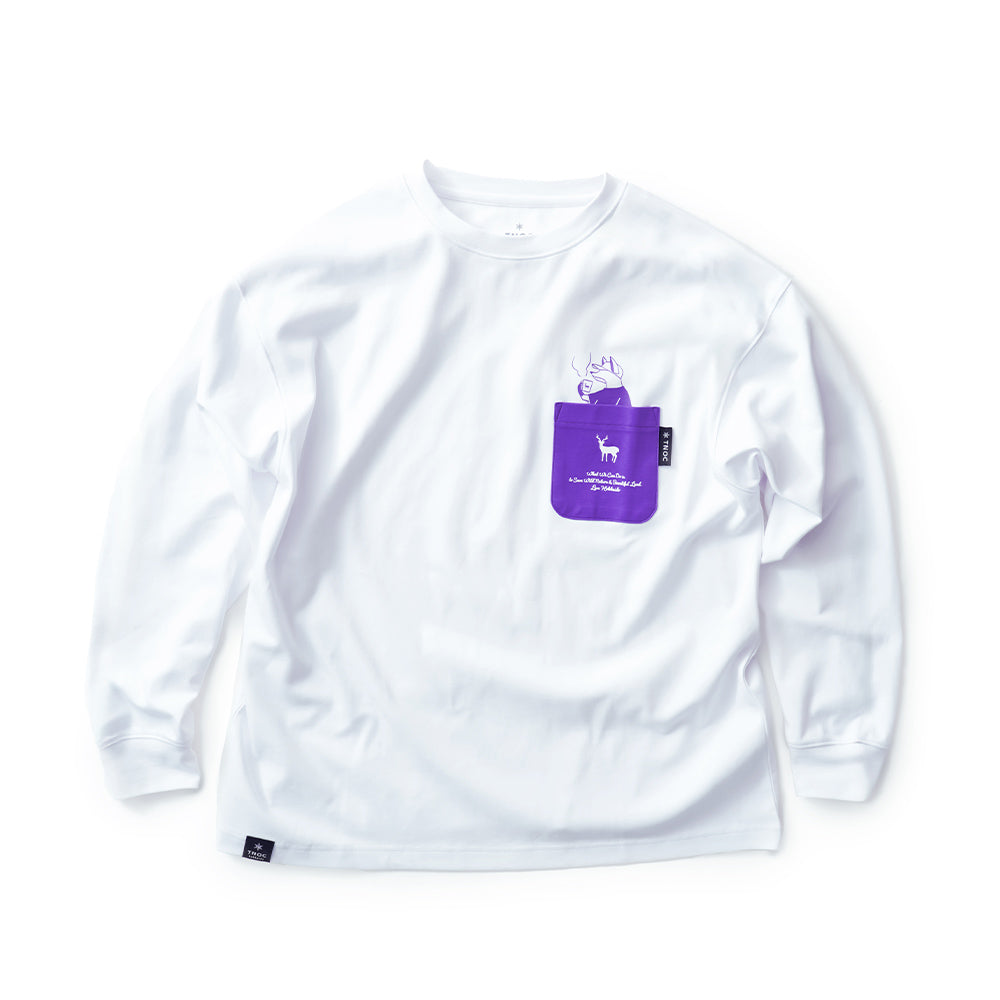TNOC THE TEE LONG SLEEVE PONTE NORTHERN CONTINENT R-POCKET SNOW WHITE