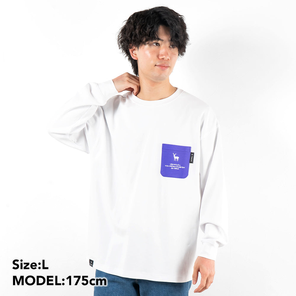 TNOC THE TEE LONG SLEEVE PONTE SNOW WHITE / R-POCKET