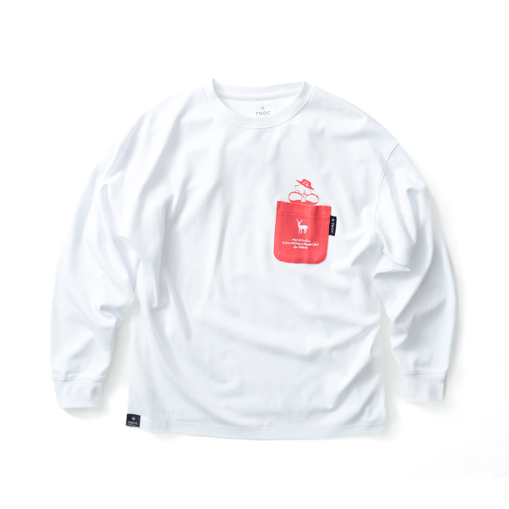 TNOC THE TEE LONG SLEEVE PONTE NORTHERN CONTINENT R-POCKET SNOW WHITE
