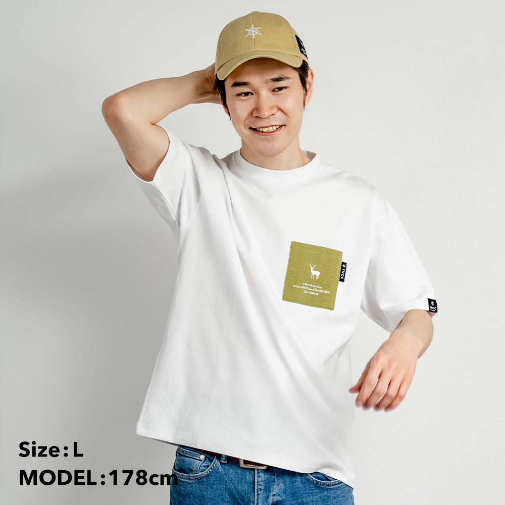 TNOC THE TEE PONTE / LEAF GREEN POCKET SNOW WHITE