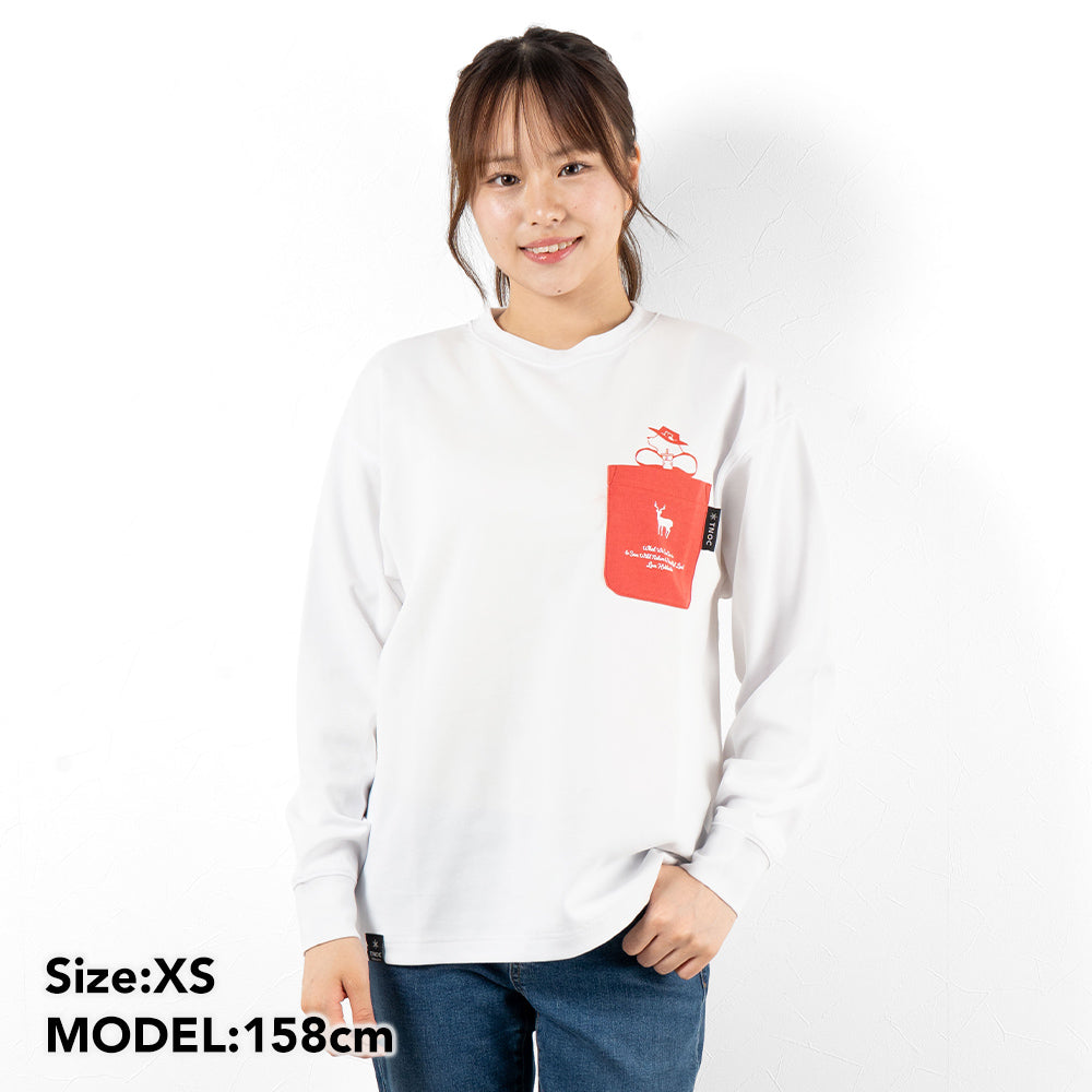 TNOC THE TEE LONG SLEEVE PONTE NORTHERN CONTINENT R-POCKET SNOW WHITE