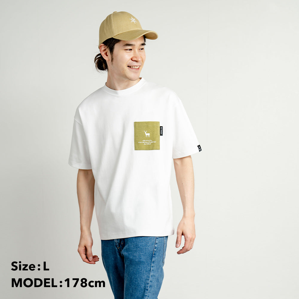 TNOC THE TEE PONTE / LEAF GREEN POCKET SNOW WHITE