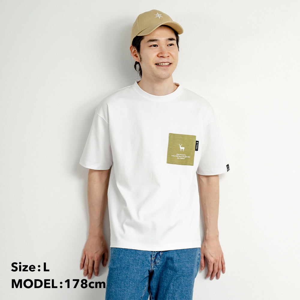 TNOC THE TEE PONTE / LEAF GREEN POCKET SNOW WHITE