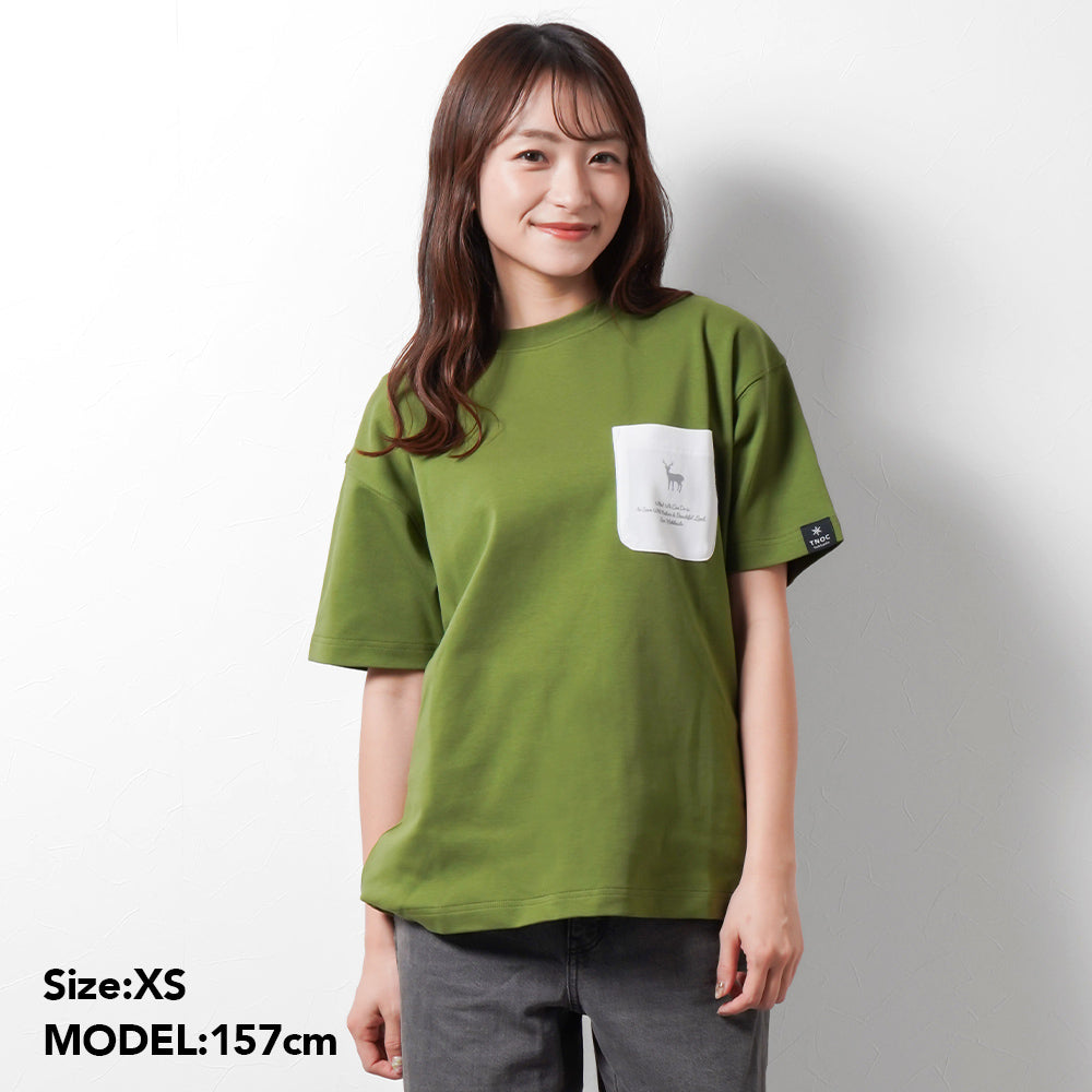 TNOC THE TEE PONTE LEAF GREEN / R-POCKET