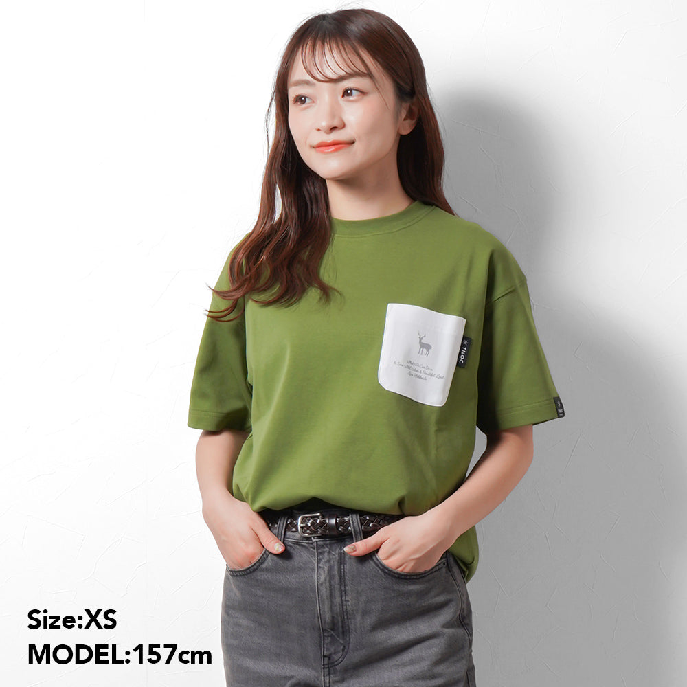 TNOC THE TEE PONTE LEAF GREEN / R-POCKET