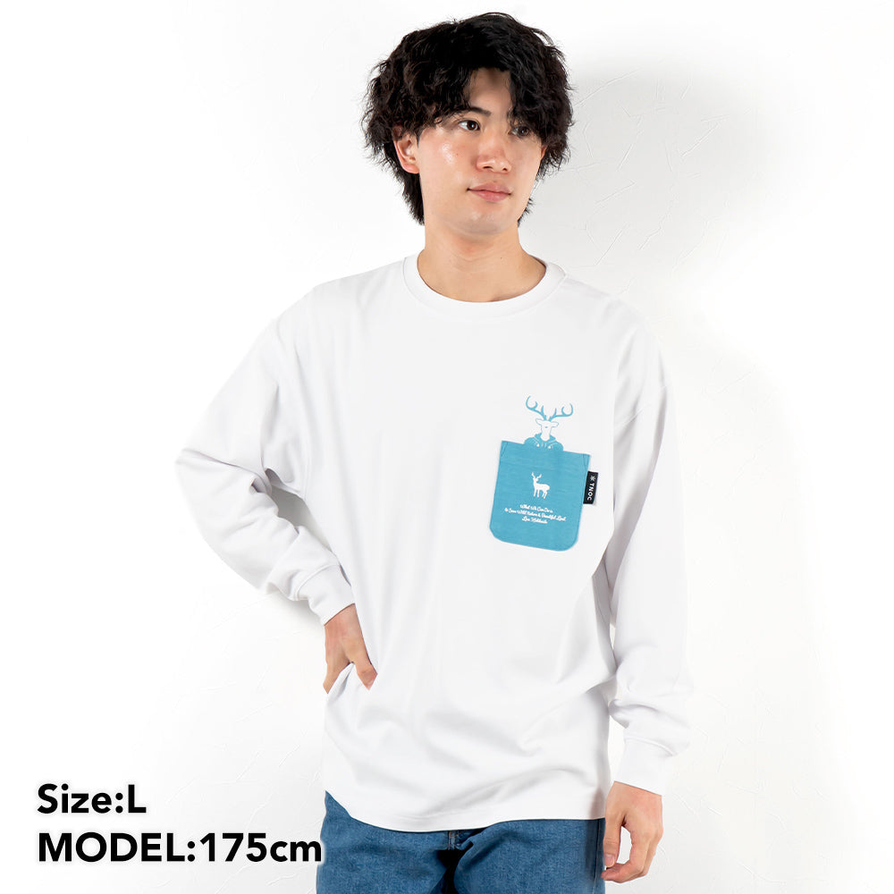 TNOC THE TEE LONG SLEEVE PONTE NORTHERN CONTINENT R-POCKET SNOW WHITE