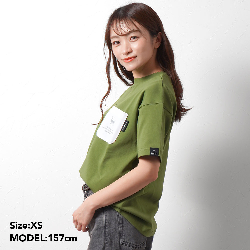 TNOC THE TEE PONTE LEAF GREEN / R-POCKET