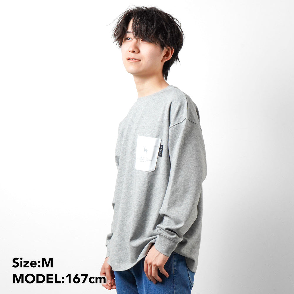 TNOC THE TEE LONG SLEEVE PONTE FOG GRAY / R-POCKET