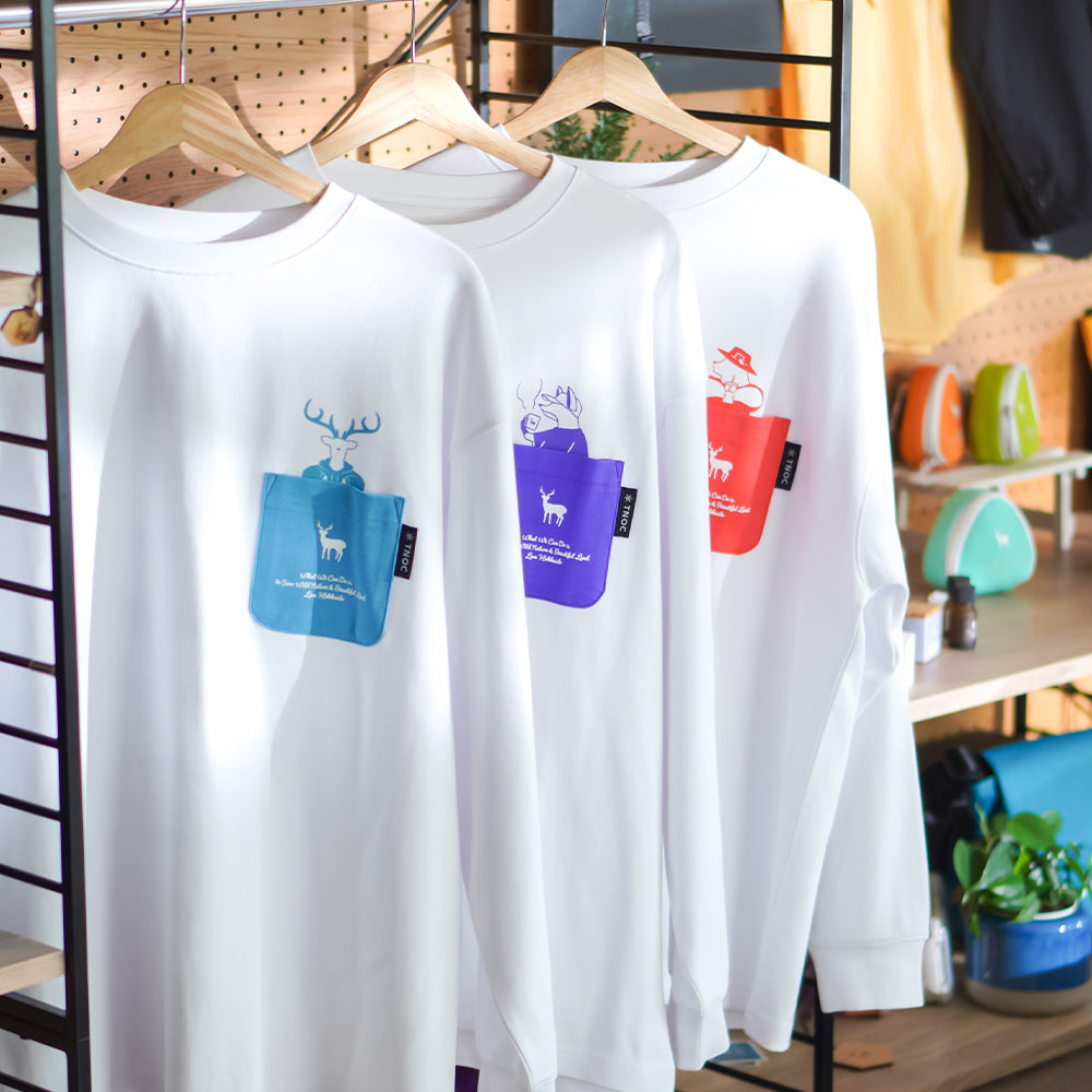 TNOC THE TEE LONG SLEEVE PONTE NORTHERN CONTINENT R-POCKET SNOW WHITE