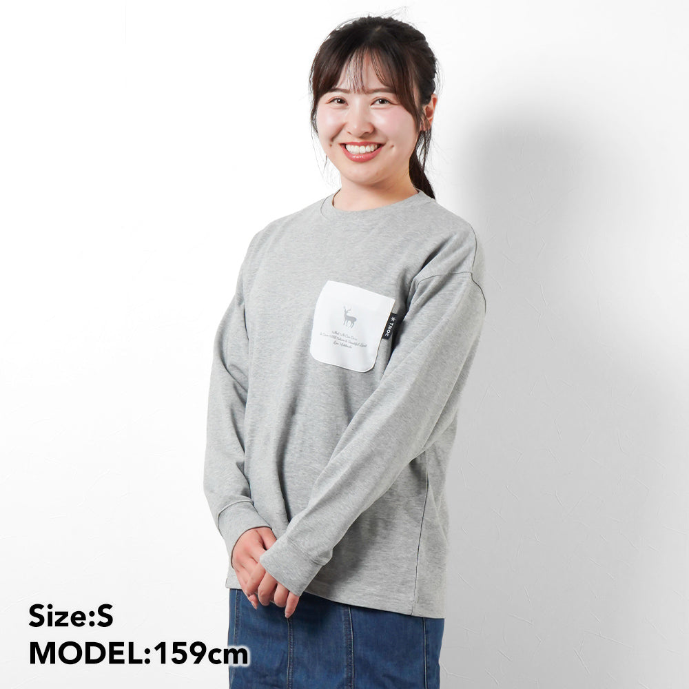 TNOC THE TEE LONG SLEEVE PONTE FOG GRAY / R-POCKET