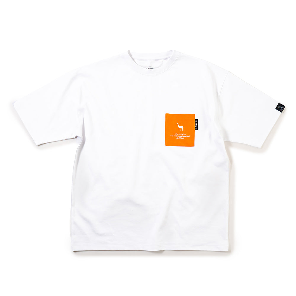 TNOC THE TEE PONTE / SUNFLOWER ORANGE POCKET SNOW WHITE