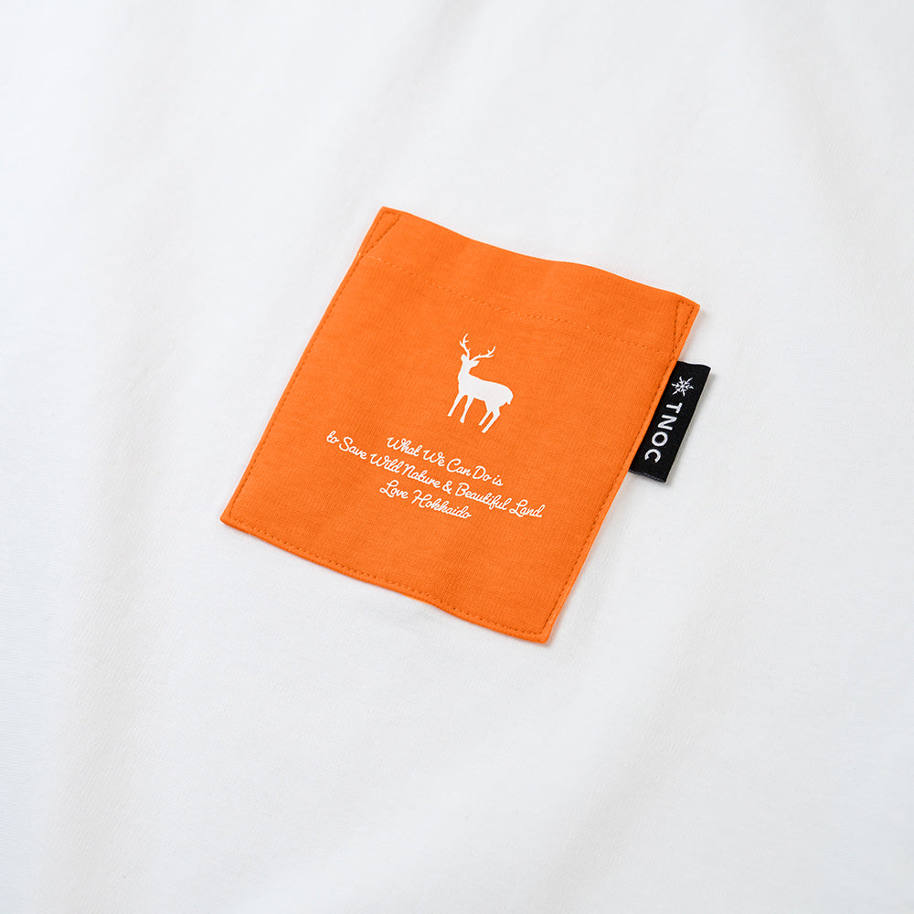 TNOC THE TEE PONTE / SUNFLOWER ORANGE POCKET SNOW WHITE