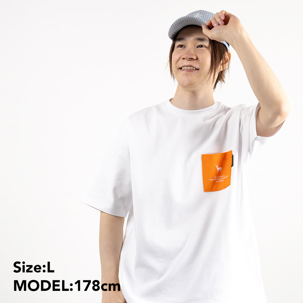 TNOC THE TEE PONTE / SUNFLOWER ORANGE POCKET SNOW WHITE
