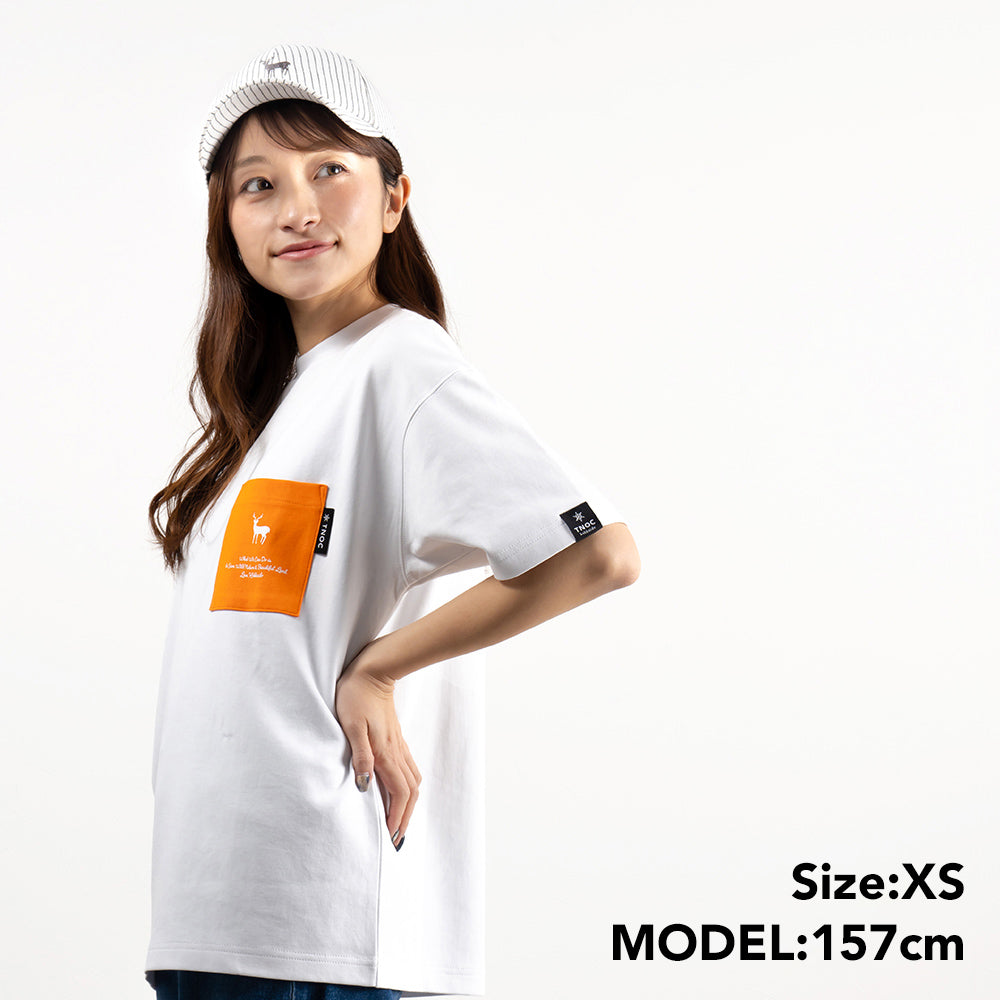 TNOC THE TEE PONTE / SUNFLOWER ORANGE POCKET SNOW WHITE