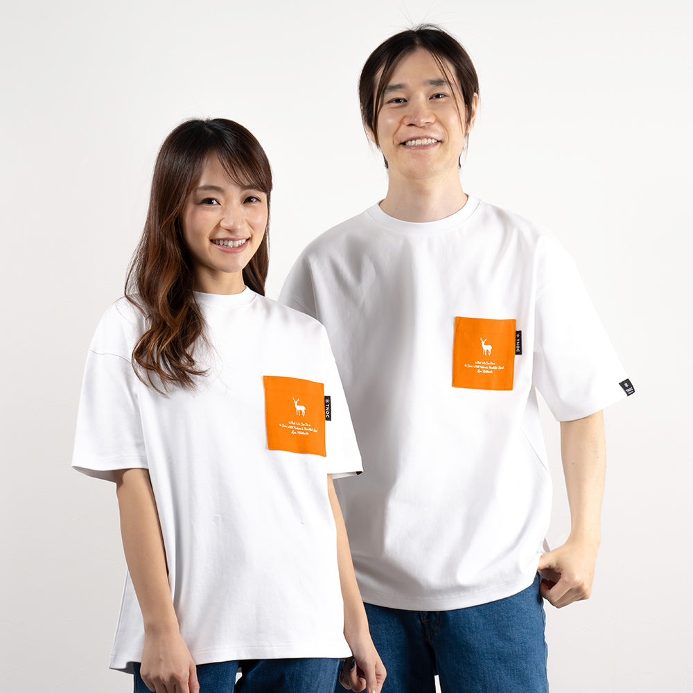 TNOC THE TEE PONTE / SUNFLOWER ORANGE POCKET SNOW WHITE