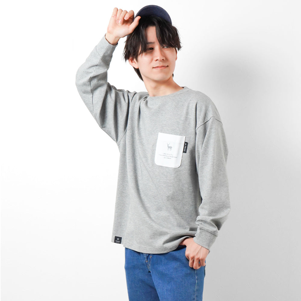 TNOC THE TEE LONG SLEEVE PONTE FOG GRAY / R-POCKET