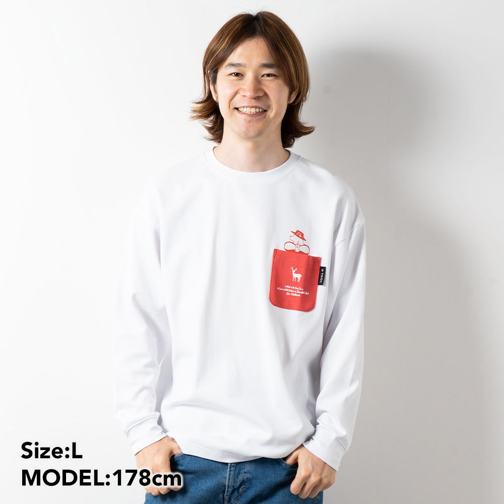 TNOC THE TEE LONG SLEEVE PONTE NORTHERN CONTINENT R-POCKET SNOW WHITE