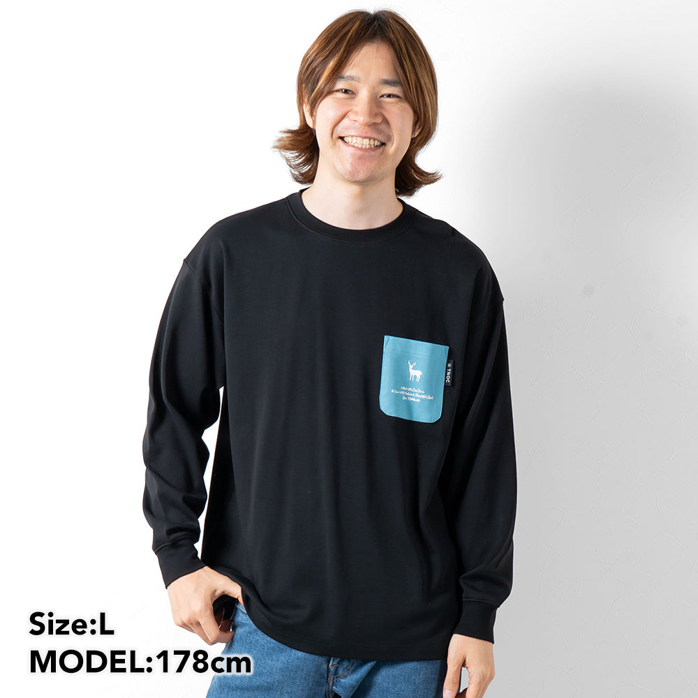 TNOC THE TEE LONG SLEEVE PONTE NIGHT BLACK / R-POCKET