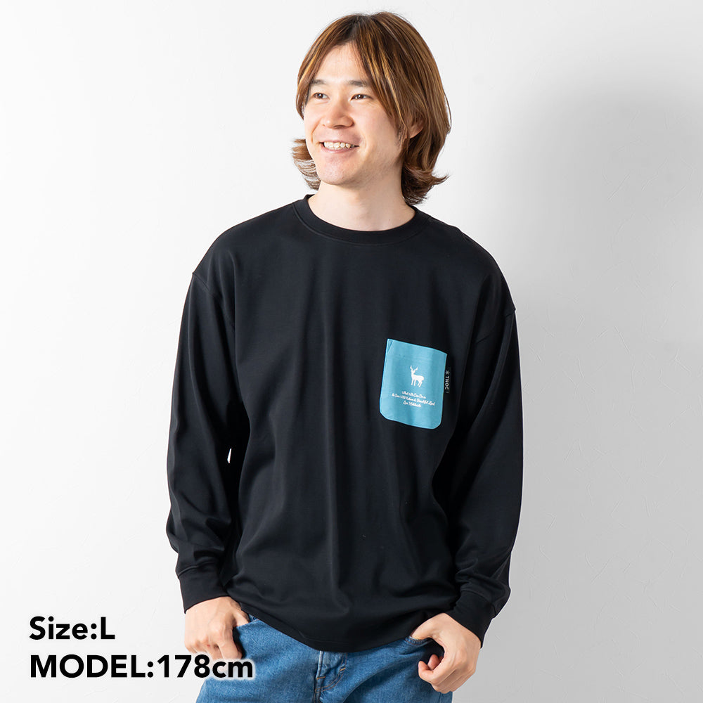 TNOC THE TEE LONG SLEEVE PONTE NIGHT BLACK / R-POCKET