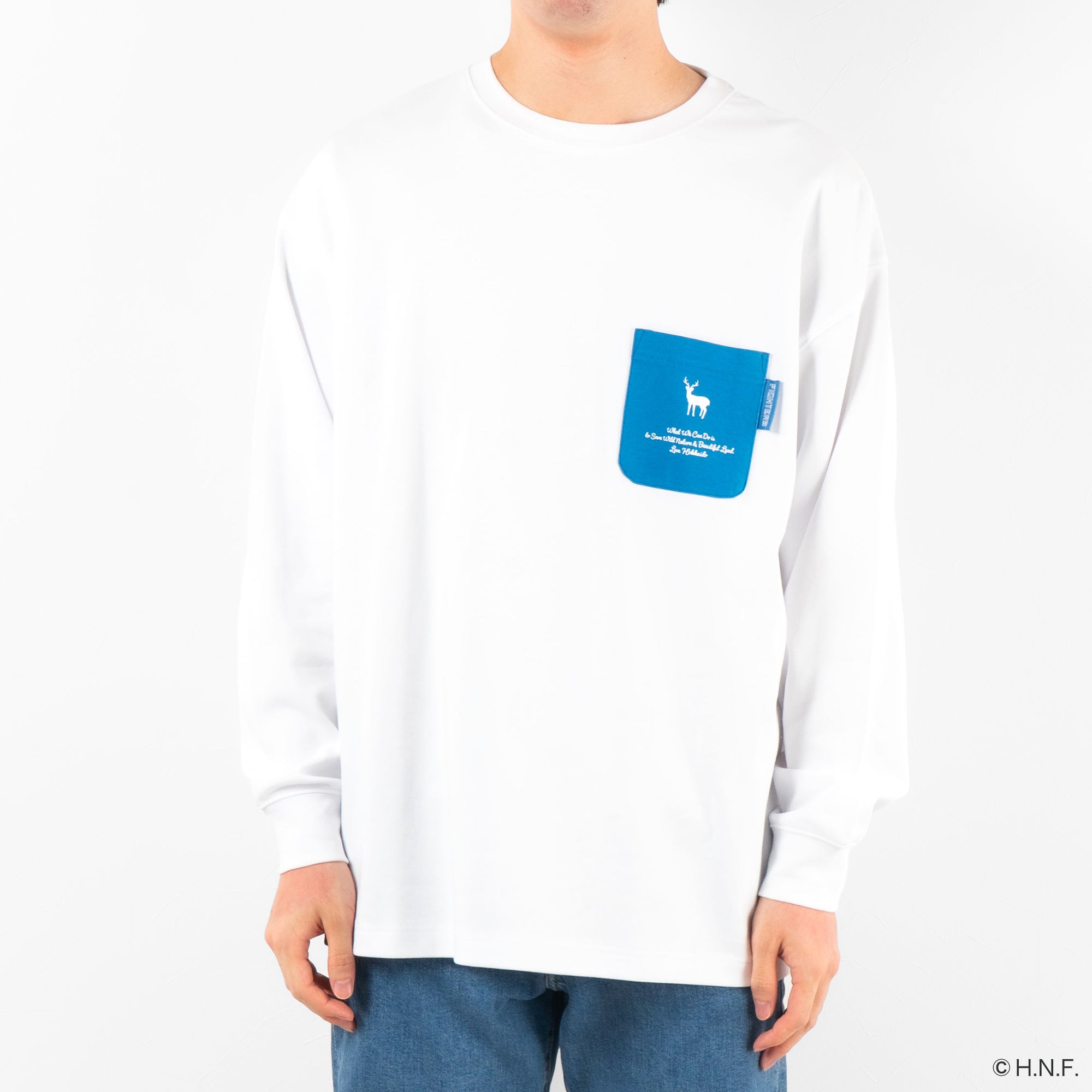 F/MODE TNOC THE TEE LONG SLEEVE PONTE SNOW WHITE / R-POCKET