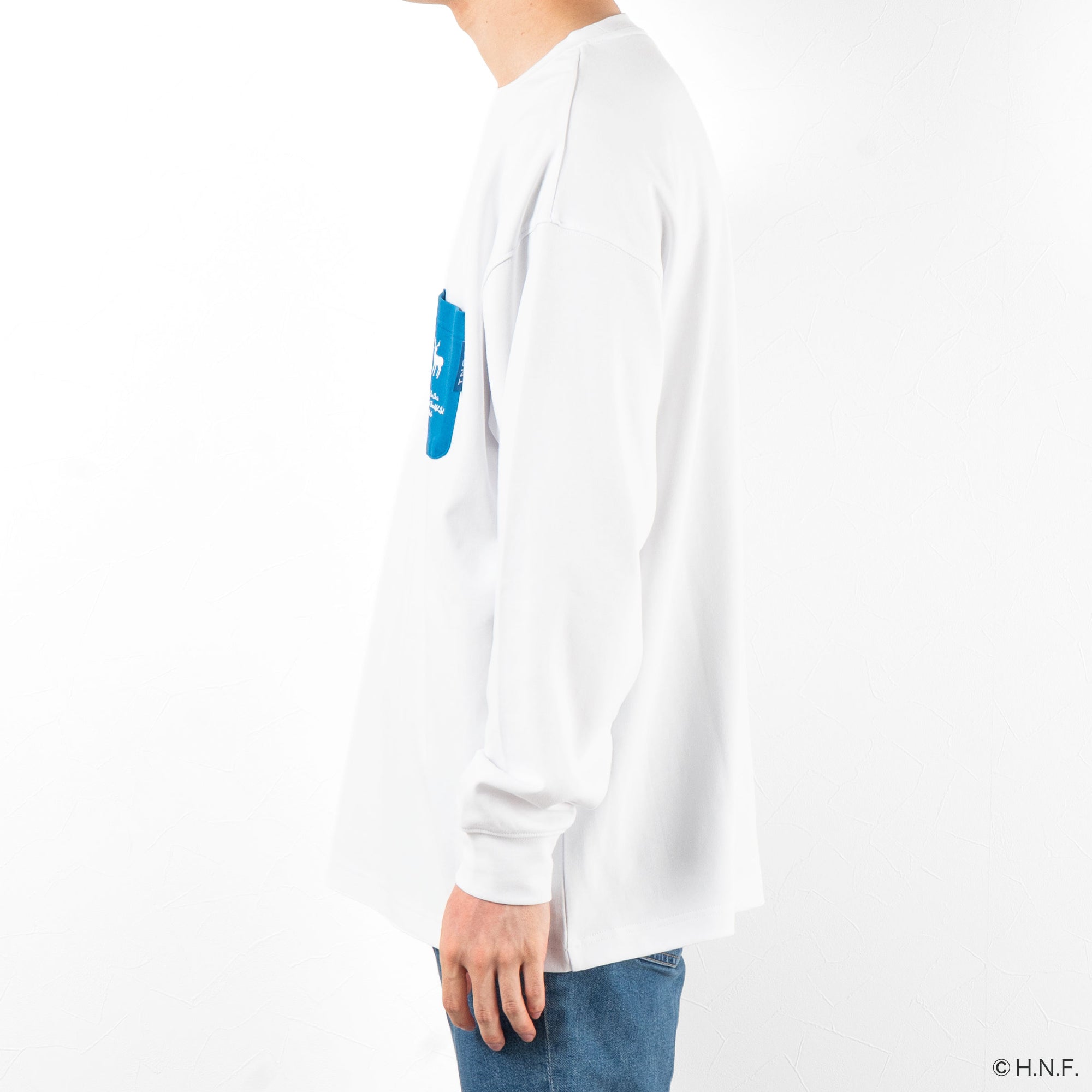 F/MODE TNOC THE TEE LONG SLEEVE PONTE SNOW WHITE / R-POCKET