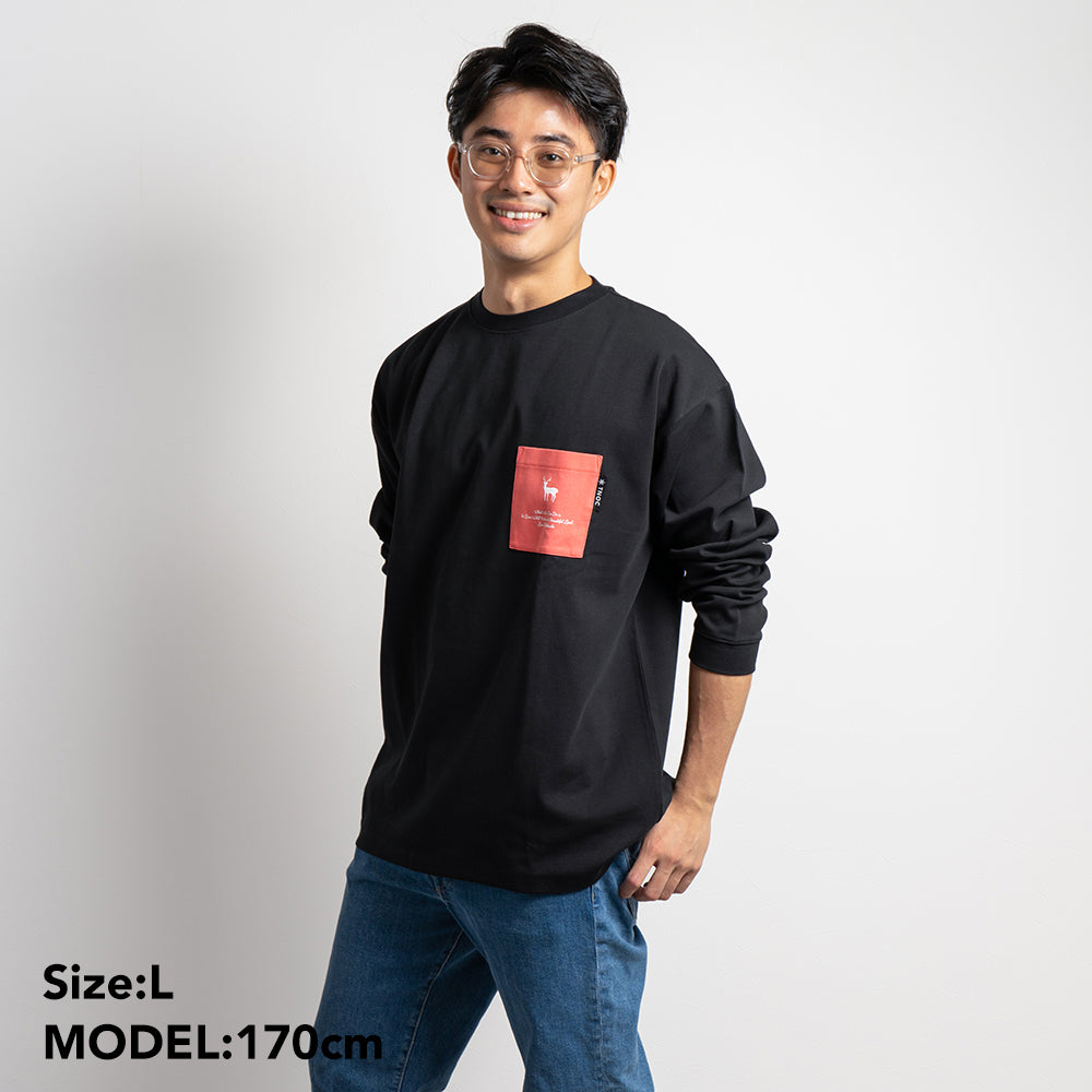 TNOC THE TEE LONG SLEEVE PONTE / BEETS RED POCKET