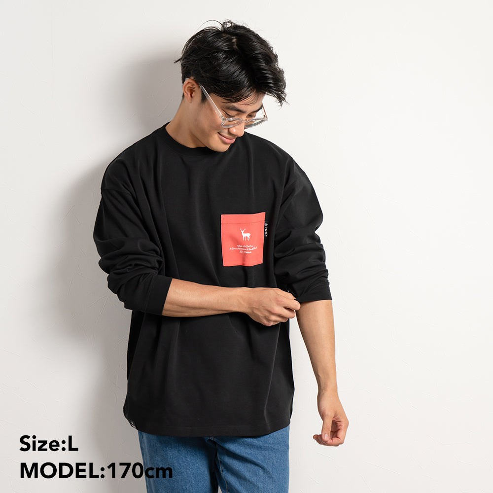TNOC THE TEE LONG SLEEVE PONTE / BEETS RED POCKET