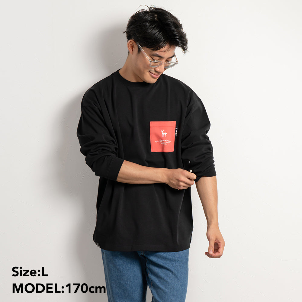 TNOC THE TEE LONG SLEEVE PONTE / BEETS RED POCKET
