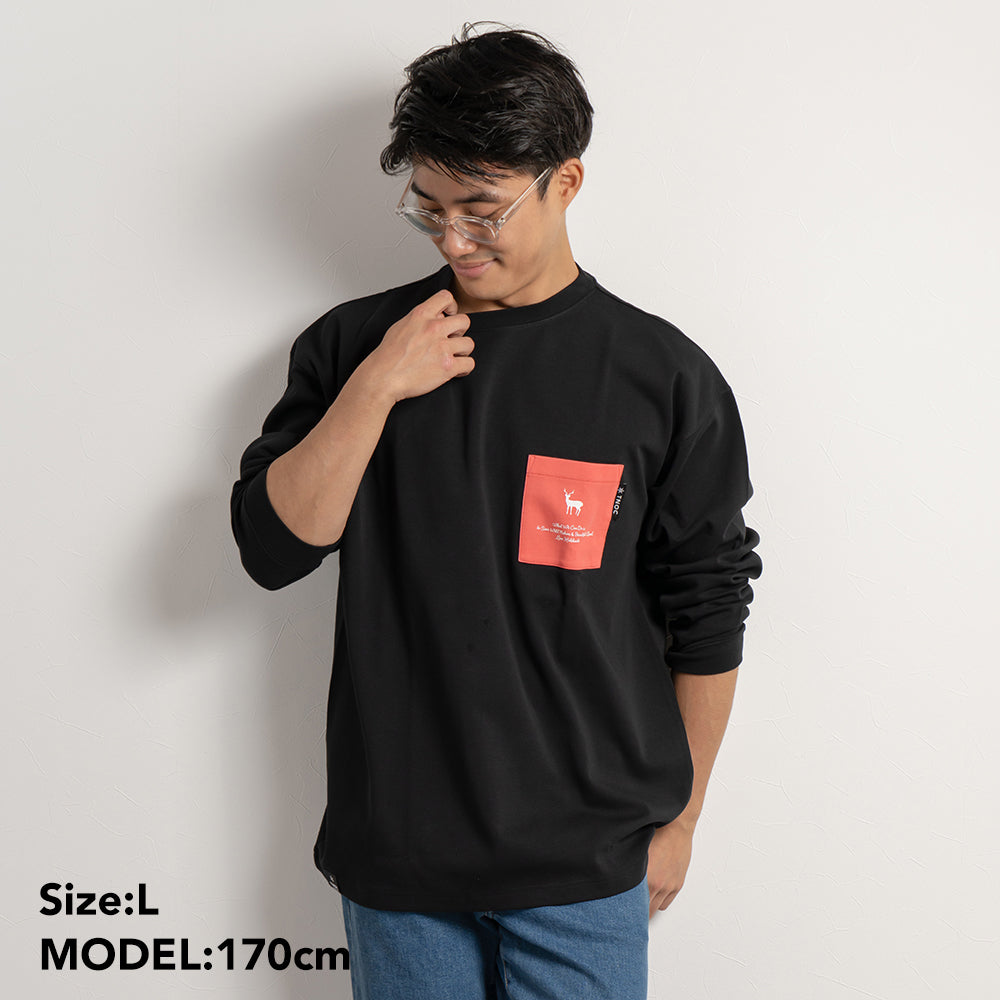 TNOC THE TEE LONG SLEEVE PONTE / BEETS RED POCKET