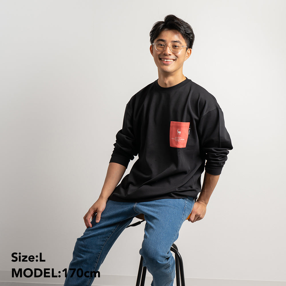 TNOC THE TEE LONG SLEEVE PONTE / BEETS RED POCKET