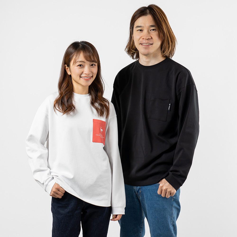 TNOC THE TEE LONG SLEEVE PONTE / BLACK POCKET