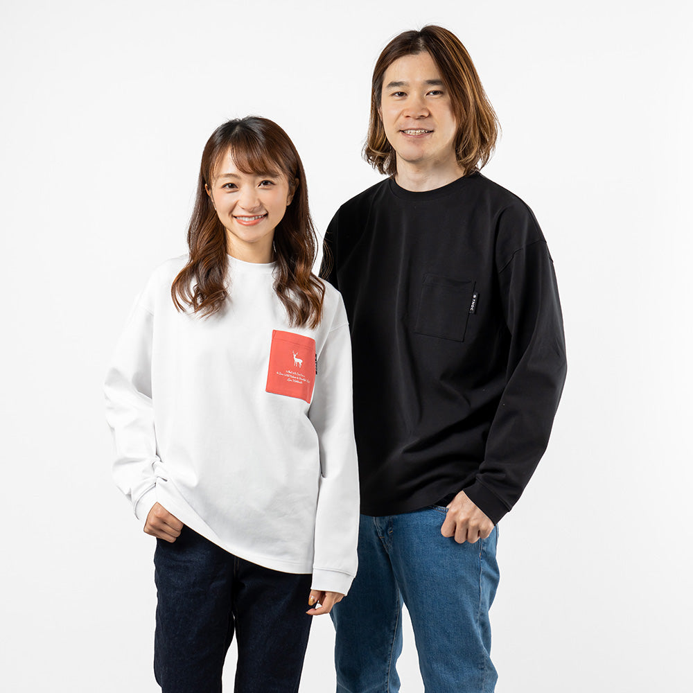 TNOC THE TEE LONG SLEEVE PONTE / BLACK POCKET