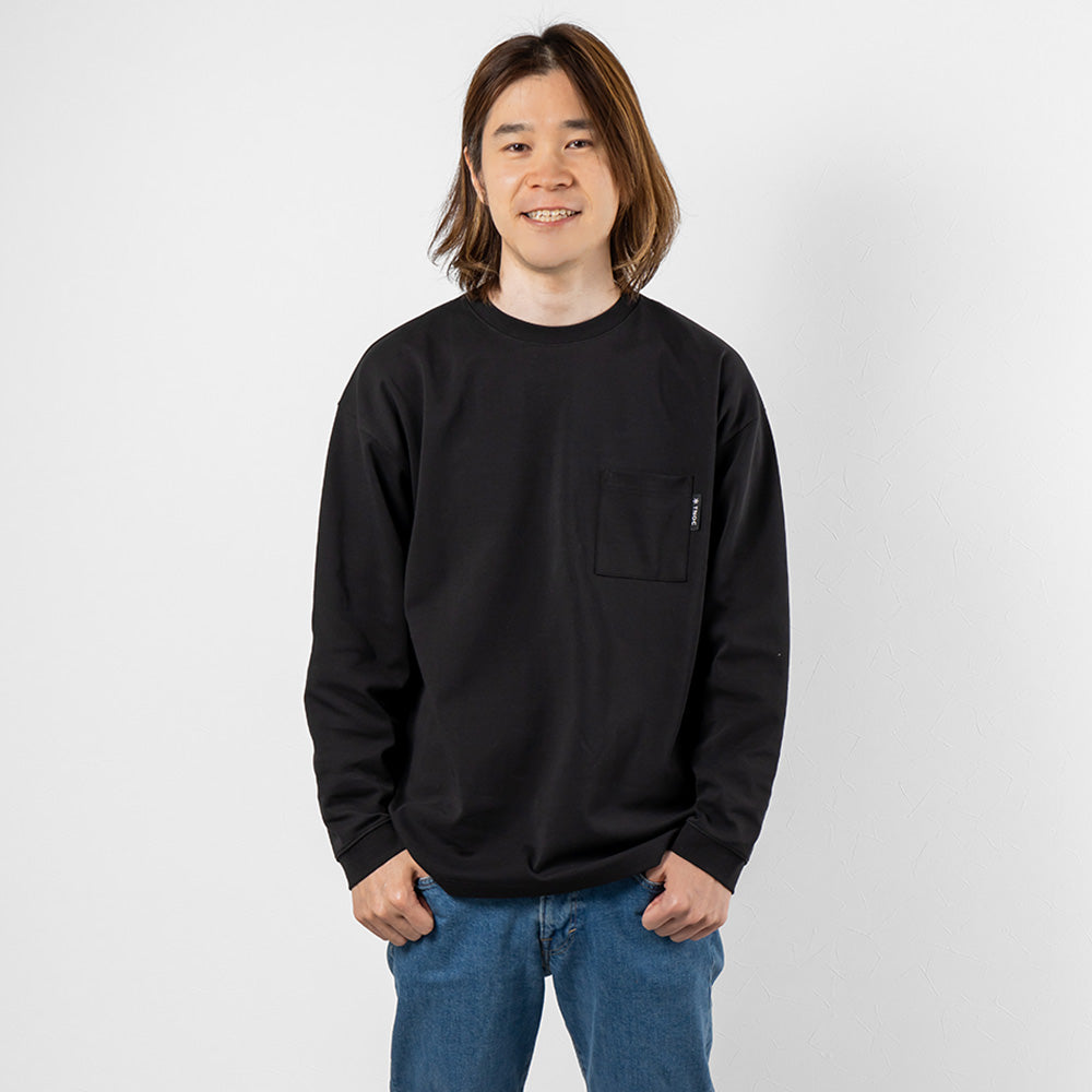 TNOC THE TEE LONG SLEEVE PONTE / BLACK POCKET