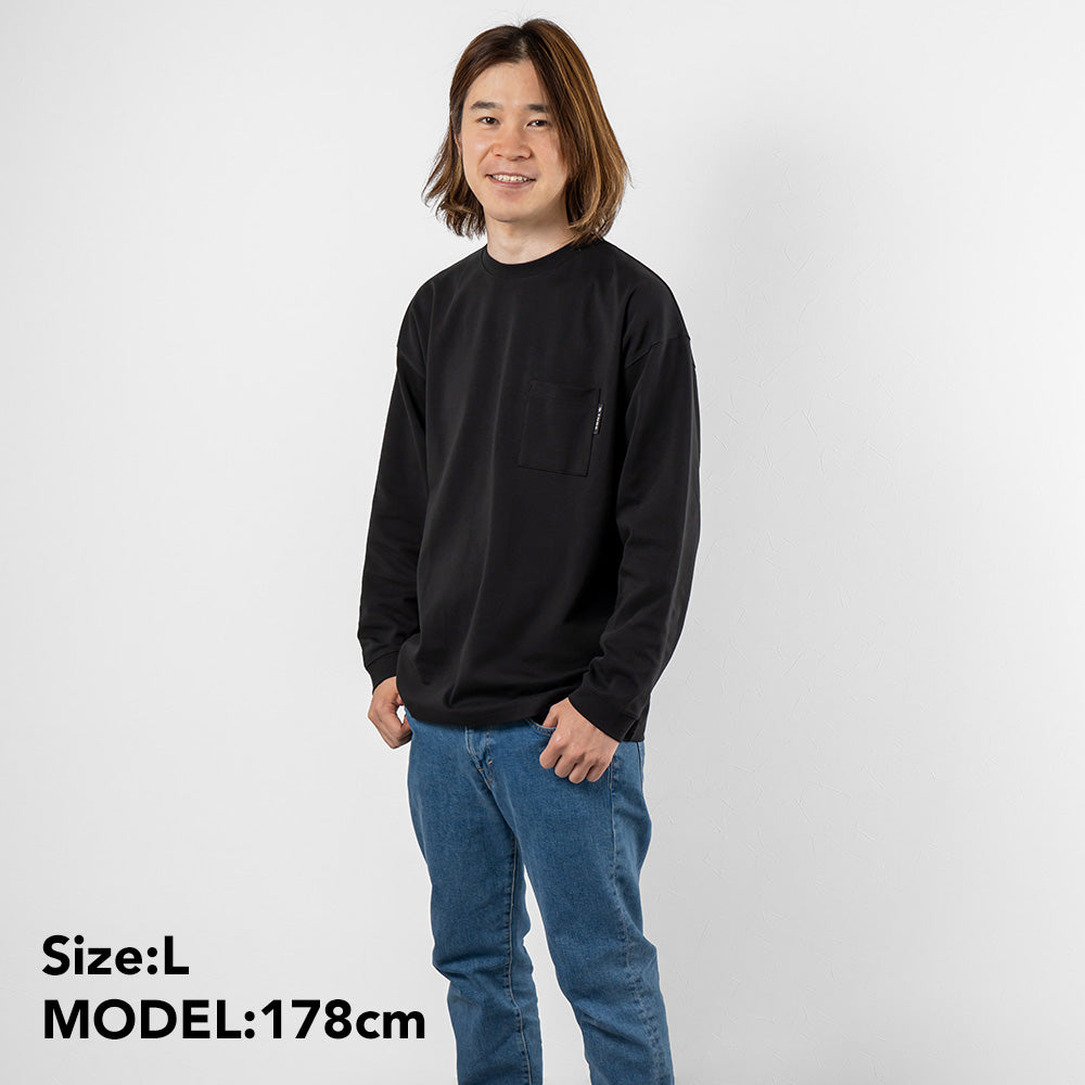 TNOC THE TEE LONG SLEEVE PONTE / BLACK POCKET