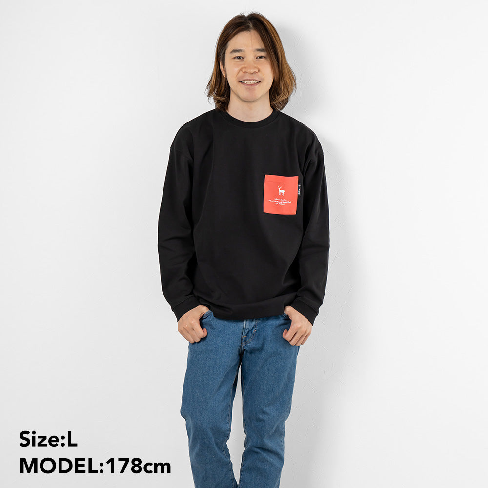 TNOC THE TEE LONG SLEEVE PONTE / BEETS RED POCKET