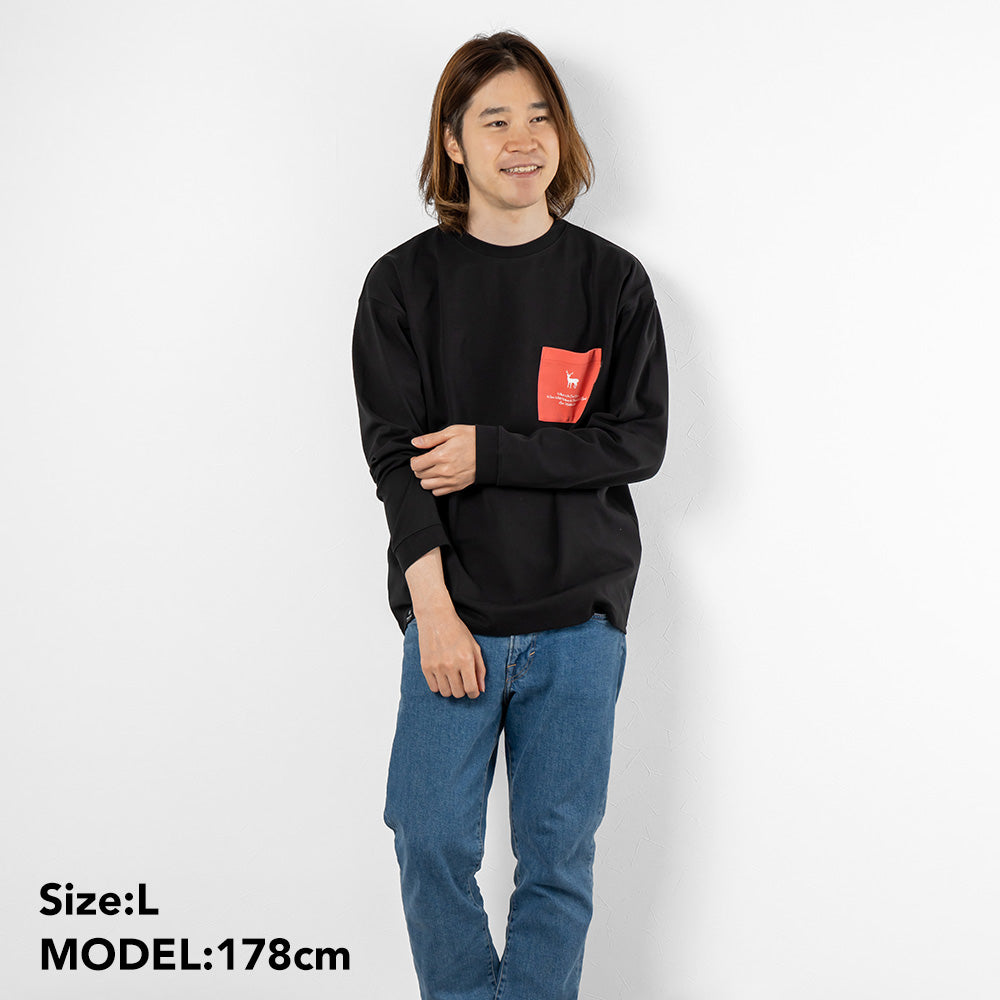 TNOC THE TEE LONG SLEEVE PONTE / BEETS RED POCKET
