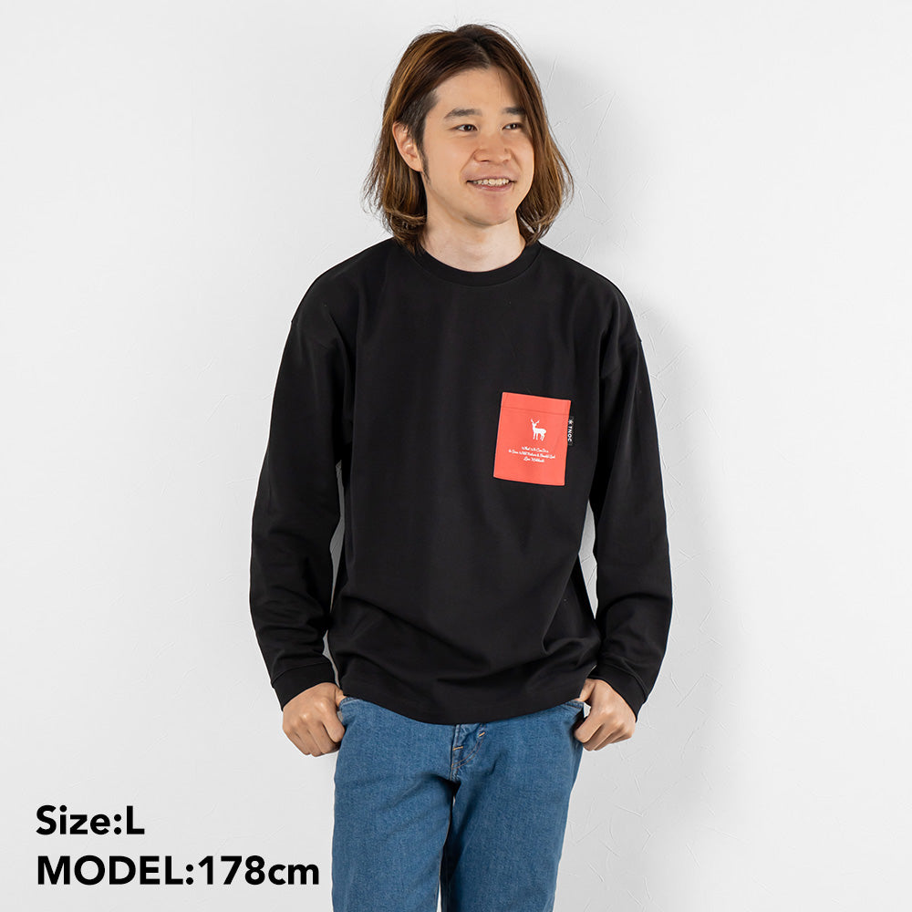 TNOC THE TEE LONG SLEEVE PONTE / BEETS RED POCKET