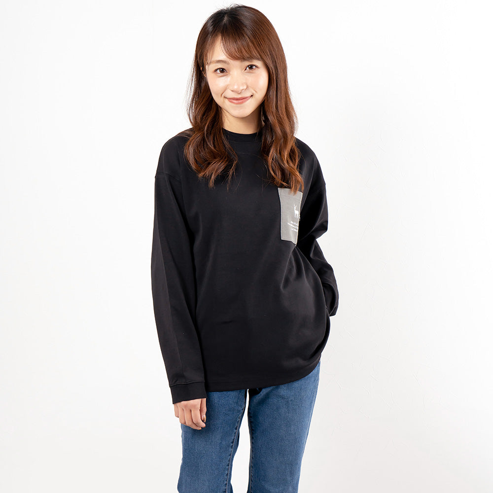 TNOC THE TEE LONG SLEEVE PONTE / FOG GRAY POCKET