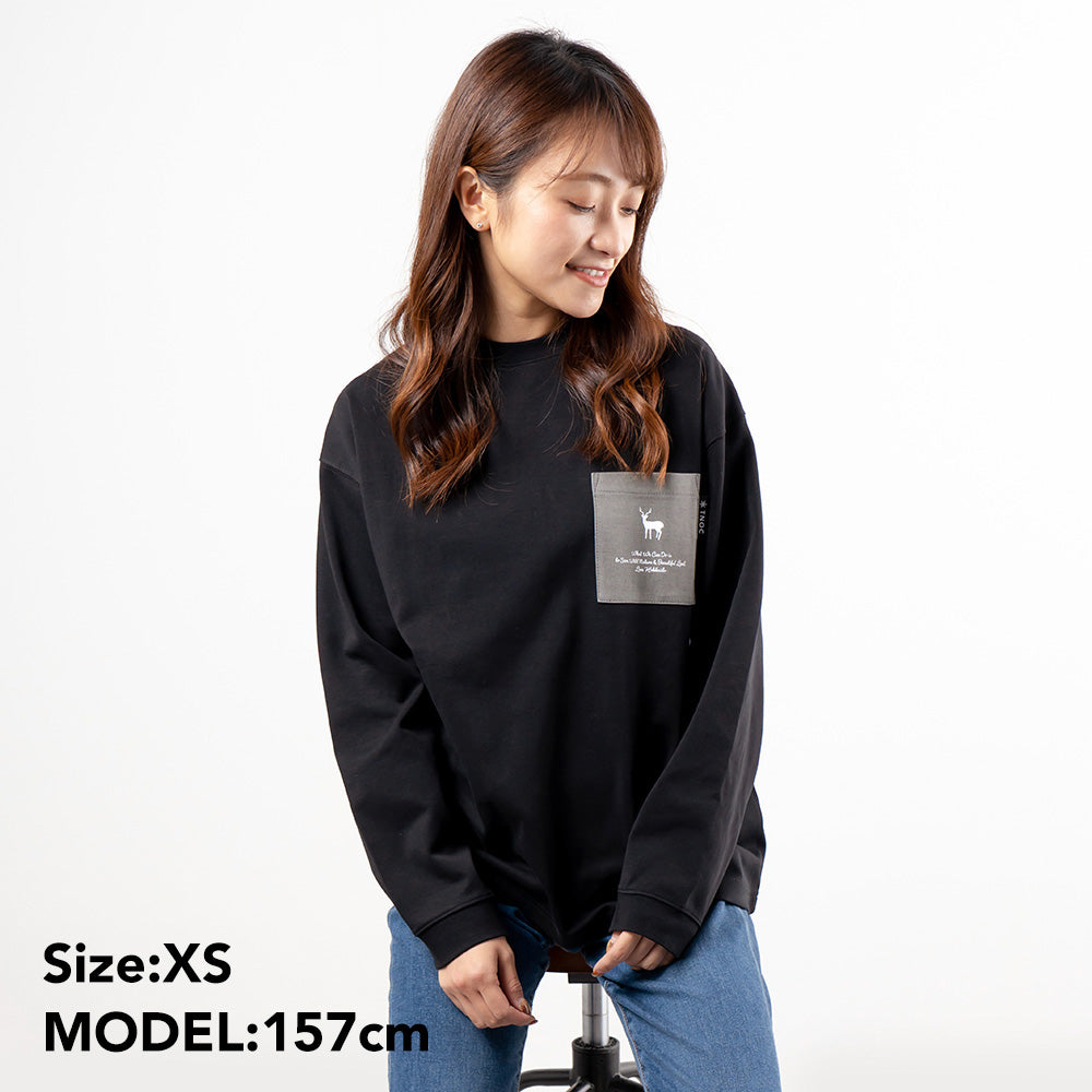 TNOC THE TEE LONG SLEEVE PONTE / FOG GRAY POCKET