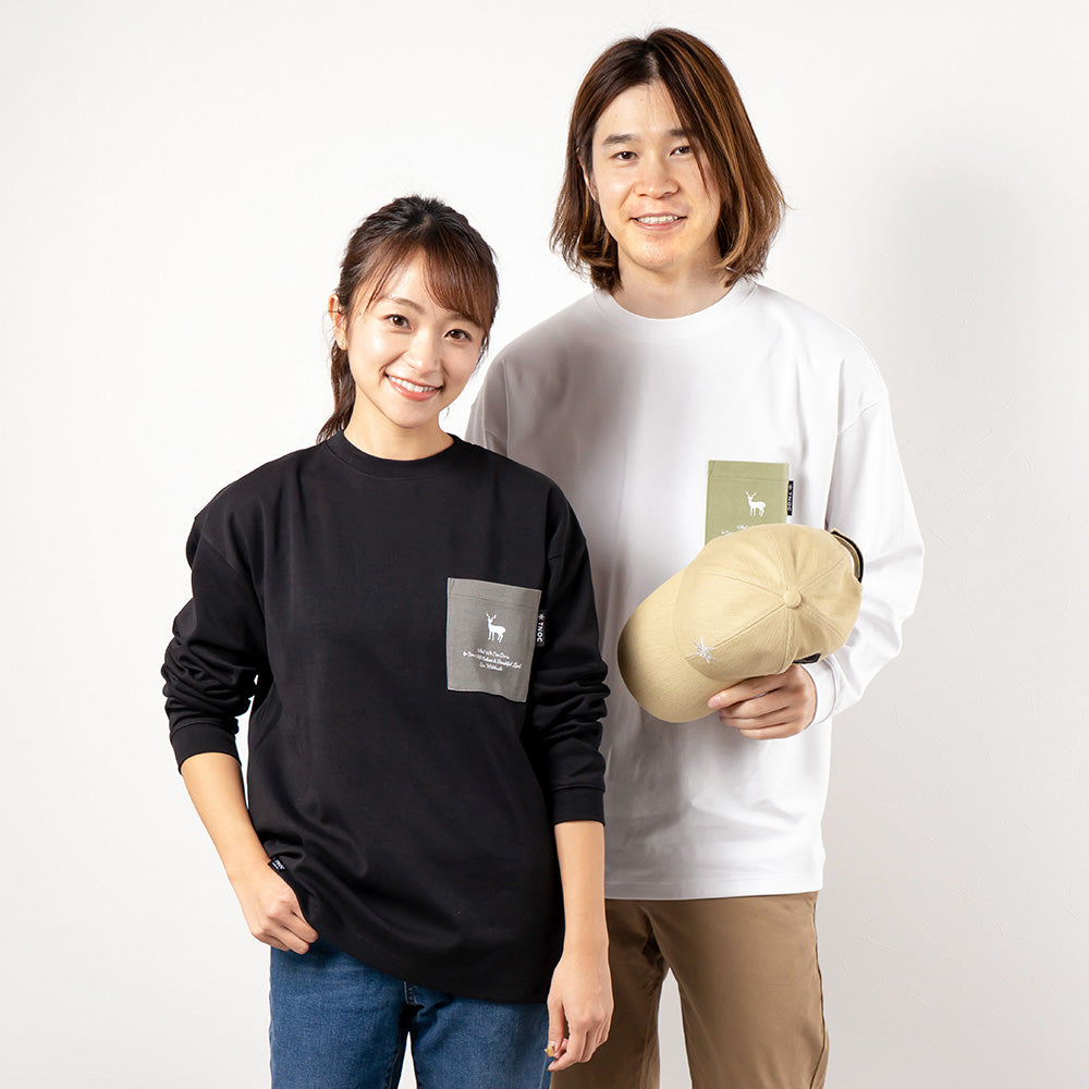 TNOC THE TEE LONG SLEEVE PONTE / FOG GRAY POCKET