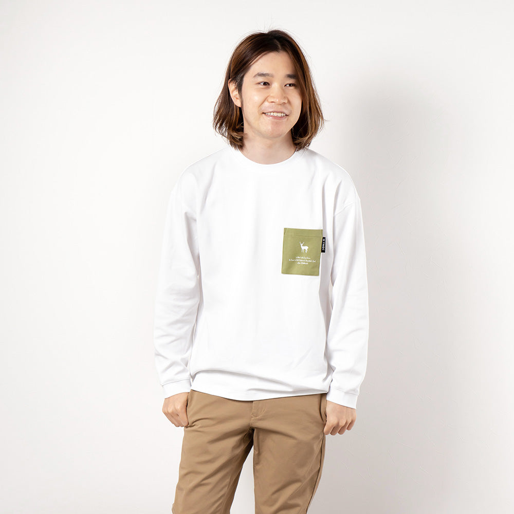 TNOC THE TEE LONG SLEEVE PONTE / LEAF GREEN POCKET