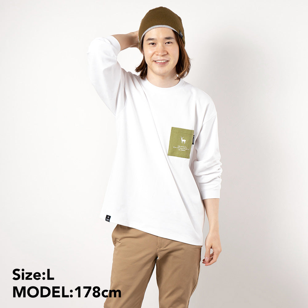 TNOC THE TEE LONG SLEEVE PONTE / LEAF GREEN POCKET