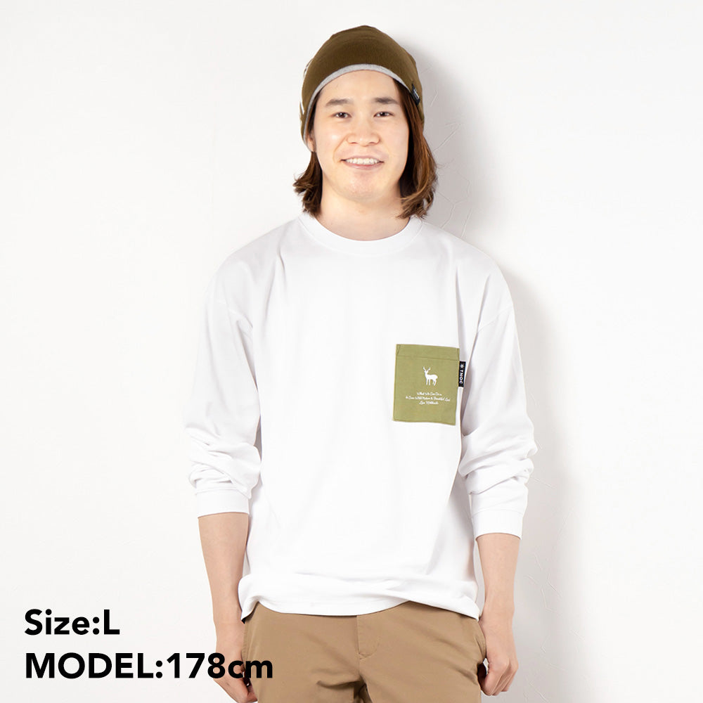 TNOC THE TEE LONG SLEEVE PONTE / LEAF GREEN POCKET